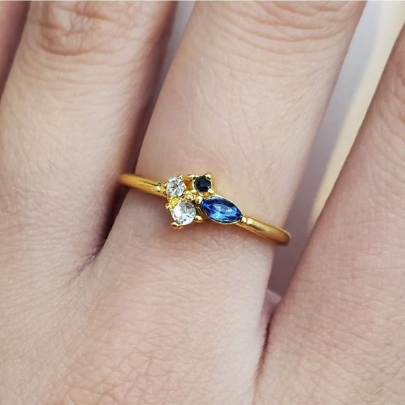 SALE! Small Cluster Stacking Ring - Picture 3 of 4